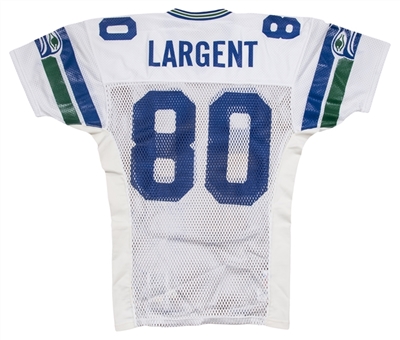 1987 Steve Largent Game Issued Seattle Seahawks White Road Jersey 